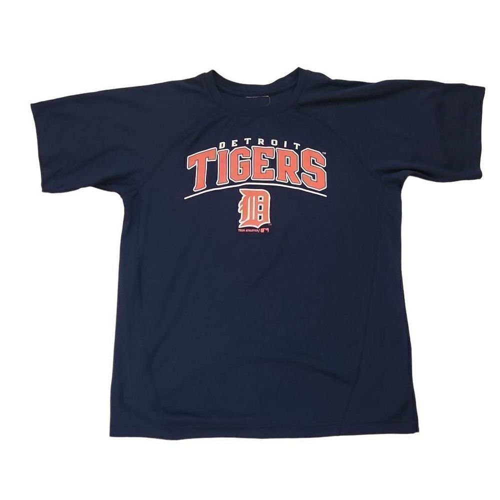 General Merchandise Boys Size 14/16 Navy Orange Detroit Tigers Dri Fit Shirt